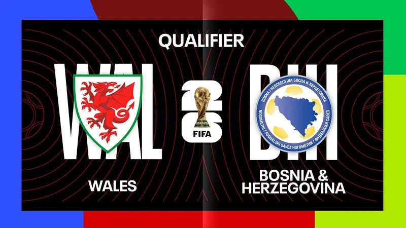 Cầu thủ Wales và Bosnia & Herzegovina tranh chấp bóng trên sân cỏ Cầu thủ Wales và Bosnia & Herzegovina tranh chấp bóng trên sân cỏ